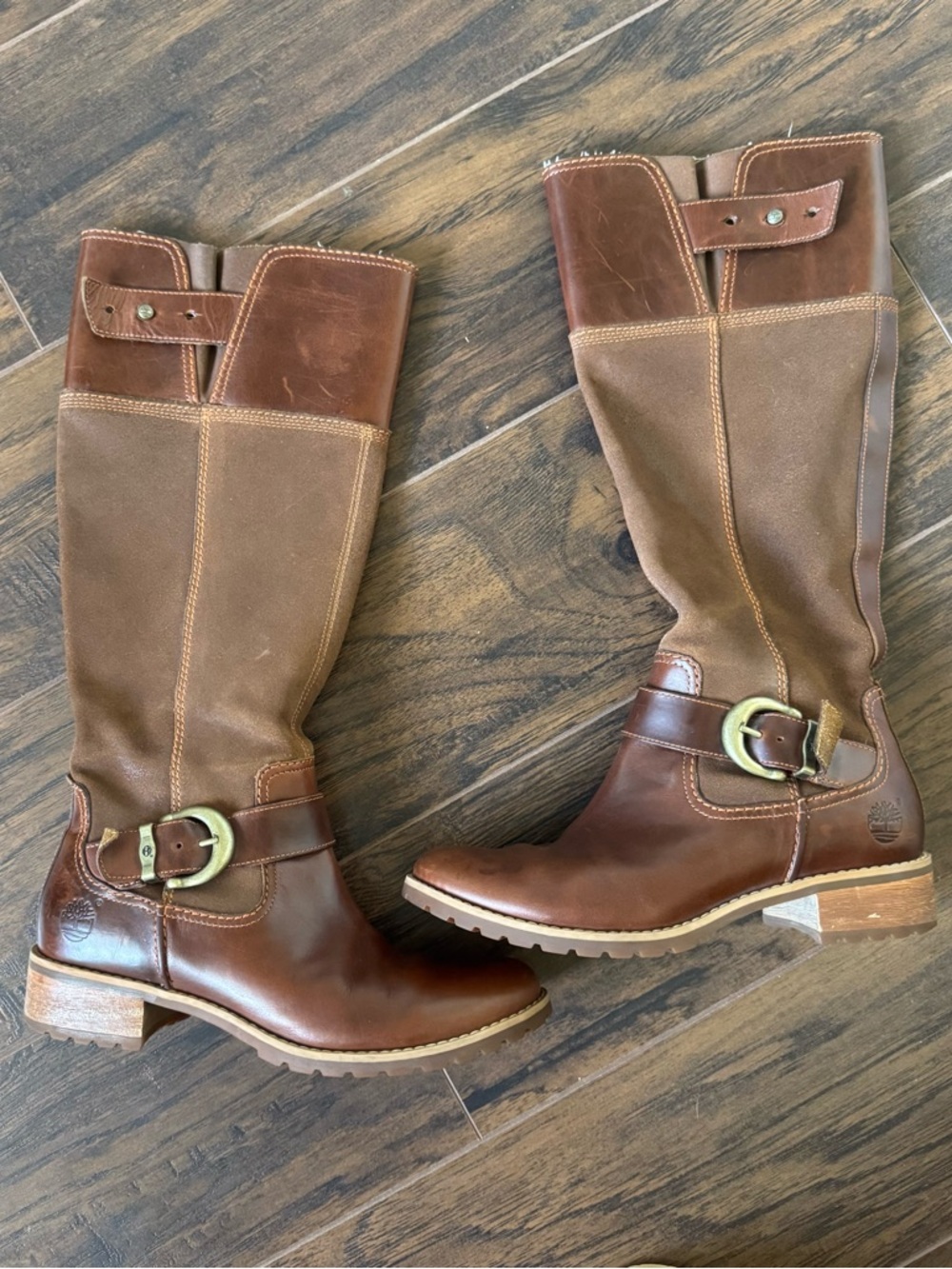 Timberland Size 7 Earthkeepers Bethel Brown Tall Suede & Leather Boots